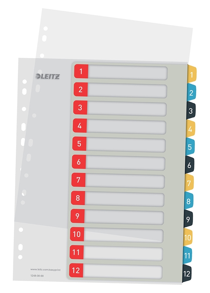 Leitz Register imprimable PP A4+ 1-12 Couleurs Cosy