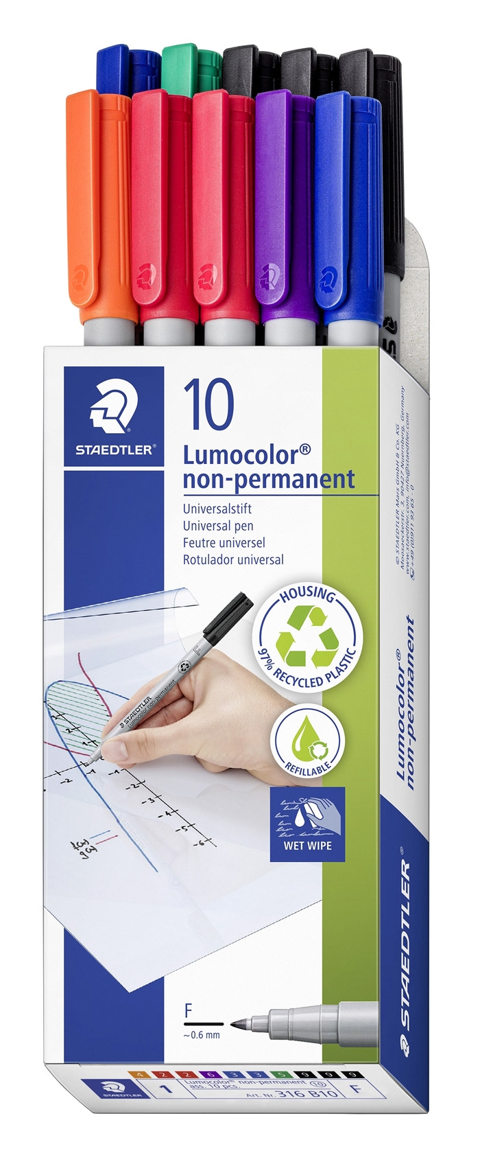 Staedtler Marqueur Lumocolor Non-P 0,6mm assorti (10)