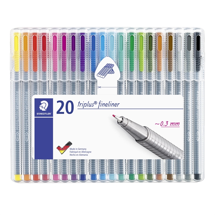 Staedtler Fineliner Triplus 0,3mm ass (20)
Staedtler Fineliner Triplus 0,3mm assortiment (20)