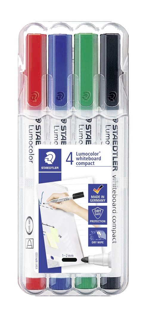 Staedtler WB Marker Lumocolor Compact assortis (4)