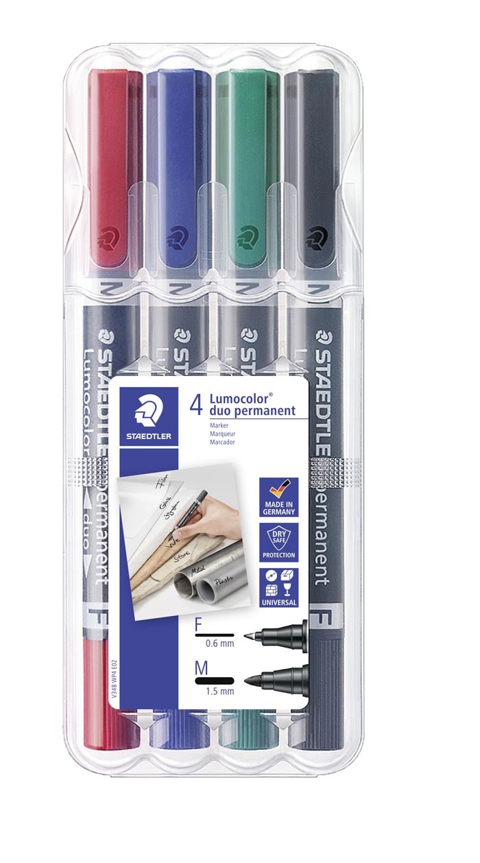 Staedtler Marqueur Lumocolor Duo Perm 0,6-1,5mm assorti (4)