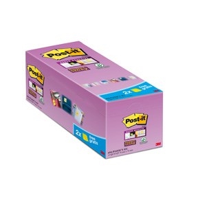 3M Post-it notes super collantes 76 x 76 mm, jaunes - pack de 16