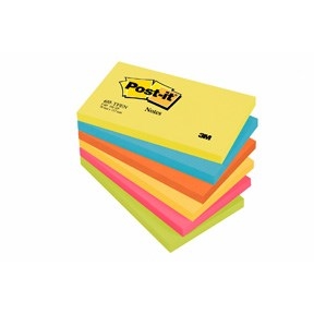 3M Post-it Notes 76 x 127 mm, Energetic - Pack de 6.