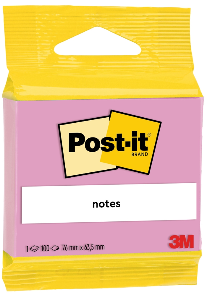 3M Post-it rose 63,5 x 76 mm, 100 feuilles