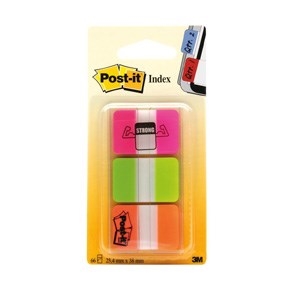 3M Post-it Indexfaner 25,4x38,1 Strong ass. neon - 3 pack
3M Post-it Onglets d\'indexation 25,4x38,1 néon extra fort - lot de 3