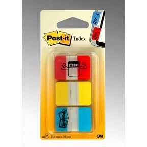 3M Post-it Index fanes 25,4x38,1 couleurs vives - lot de 3