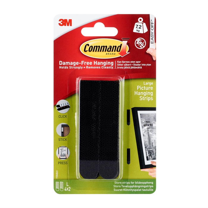 3M Bandes de fixation Command pour accrocher des photos, noires