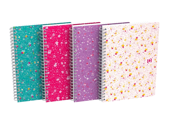 Oxford Carnet floral A5 ligné 60 feuilles 90g assorties