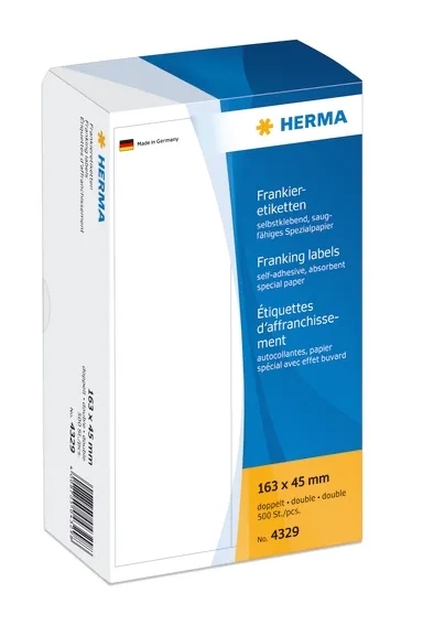 HERMA étiquettes d\'affranchissement doubles 163 x 45 mm, 500 pièces.