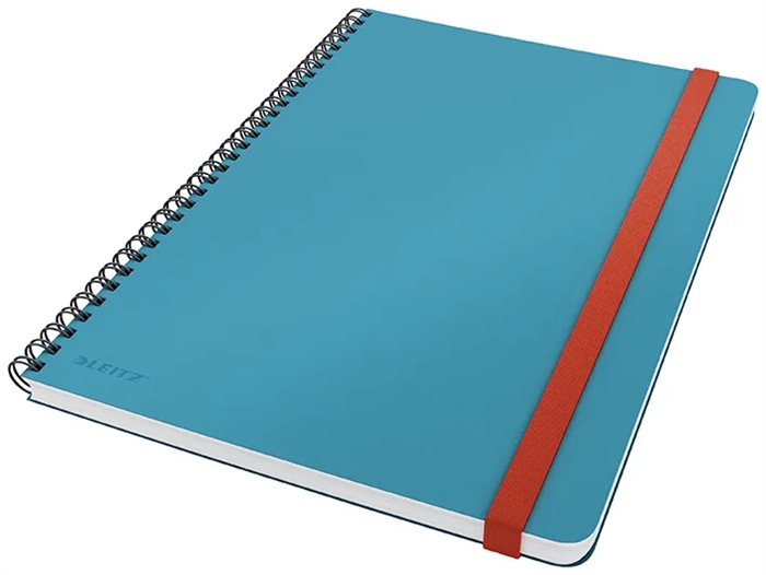 Leitz Carnet de notes Cosy à spirale L ligné 80 feuilles 100g bleu