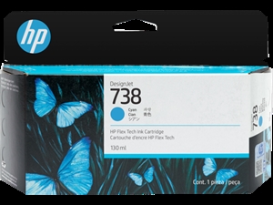 HP 738 Cartouche d'encre DesignJet, Cyan, 130 ml