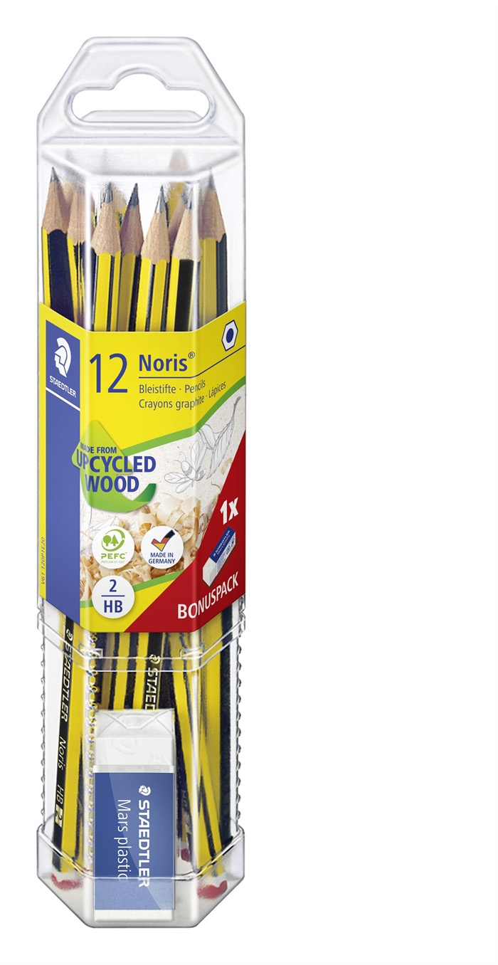 Staedtler Crayon Noris HB + gomme (12)