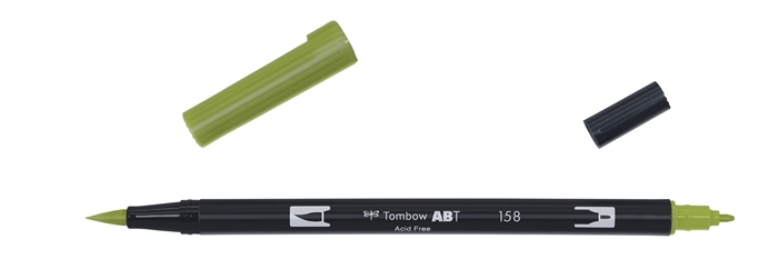 Tombow Marqueur ABT Dual Brush 158 vert foncé olive.