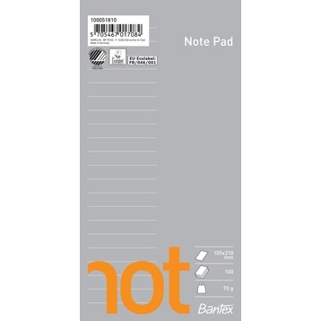 Bantex bloc-notes, 105×210, ligné