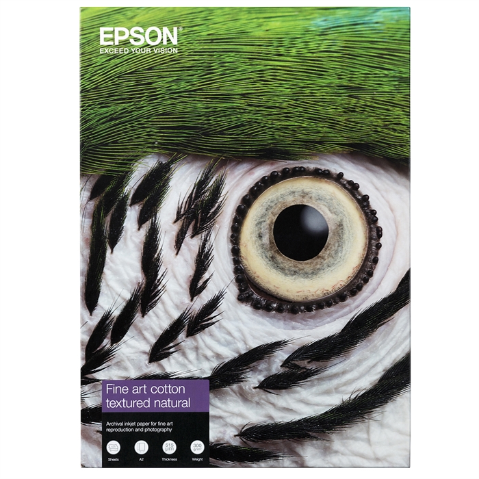 Epson Beaux-Arts Coton Texturé Naturel II 300 g/m², A2 25 feuilles