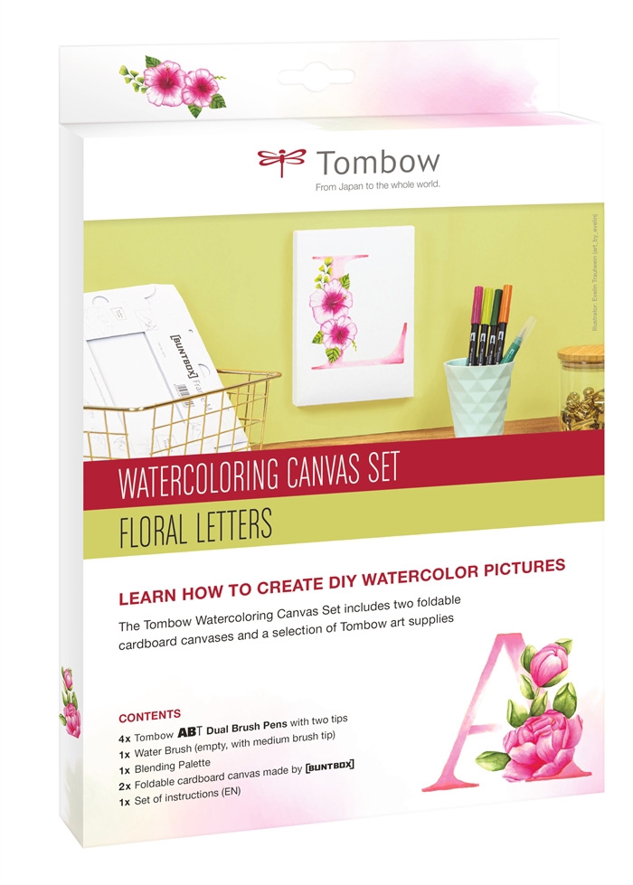 Tombow Ensemble de Toile à l\'aquarelle - Lettres florales