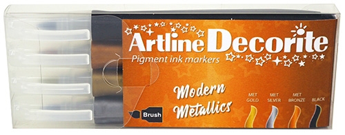 Artline Decorite pinceau Modern metallic ensemble de 4.