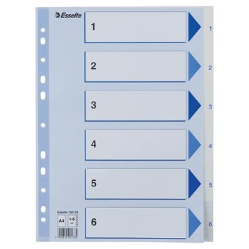 Esselte Register PP A4 1-6 blanc