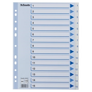 Esselte Registre PP A4 1-15 blanc