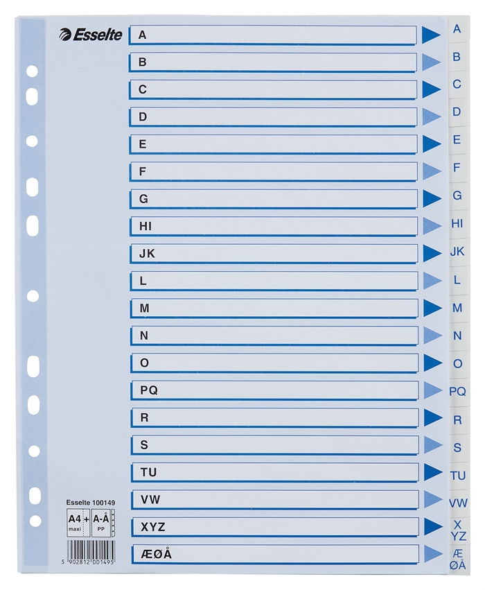 Esselte Répertoire PP A4 Maxi A-Å blanc