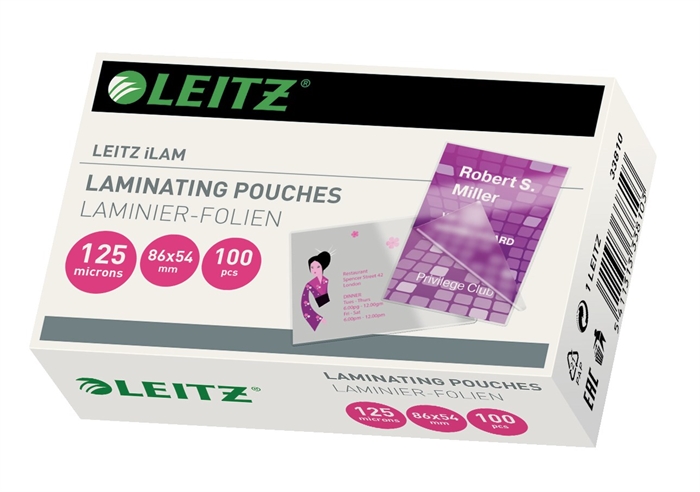 Leitz Pochette de lamination brillante 125 microns 54x86 (100)