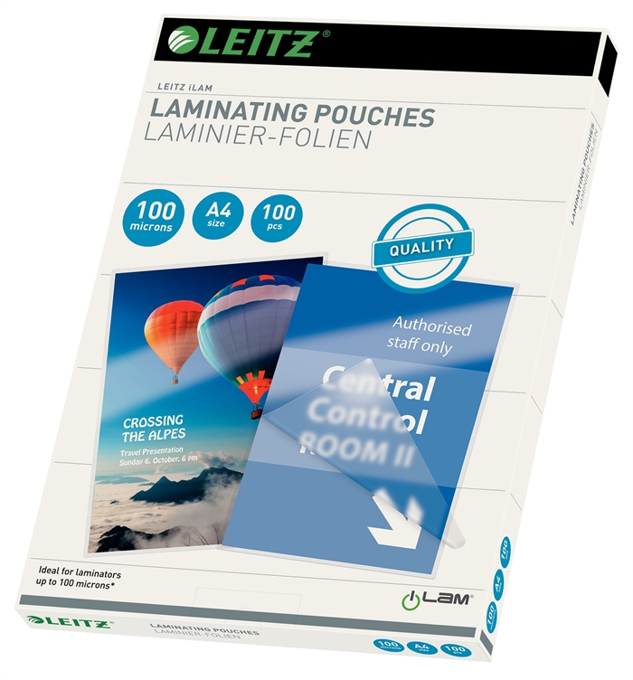 Leitz Pochettes de plastification brillantes 100my A4 (100)