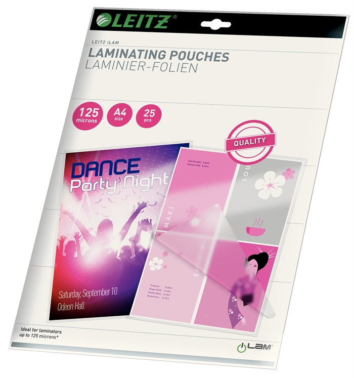 Leitz Pochette de plastification brillante 125 microns A4 (25)