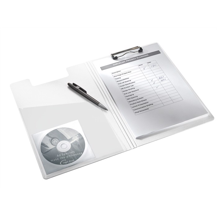 Leitz Clipboard WOW avec couverture avant A4 blanc