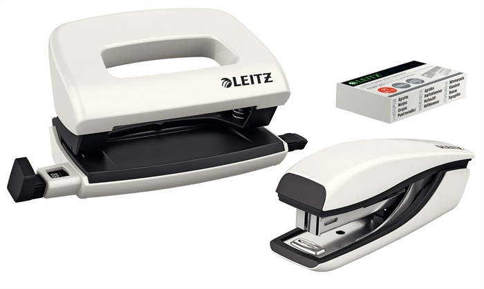 Leitz Agrafeuse et perforatrice Mini WOW blanc