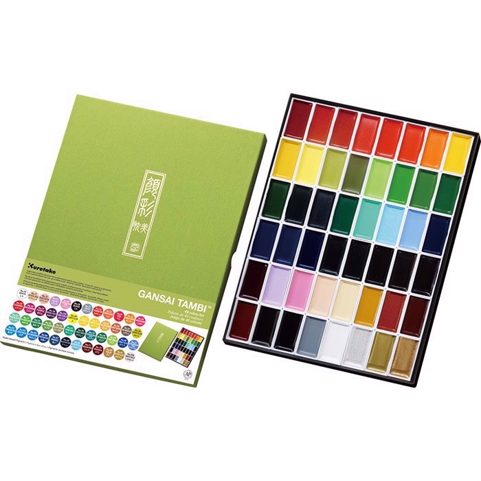 ZIG GANSAI TAMBI Aquarelle ensemble de 48 couleurs