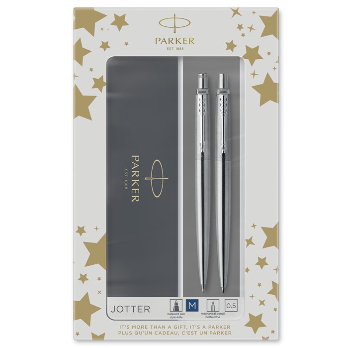 Parker Duoset Jotter CT stylo à bille + porte-mine argent.