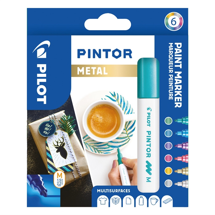 Pilot Marker Pintor Moyen Métal Mix 1,4 ass (6)