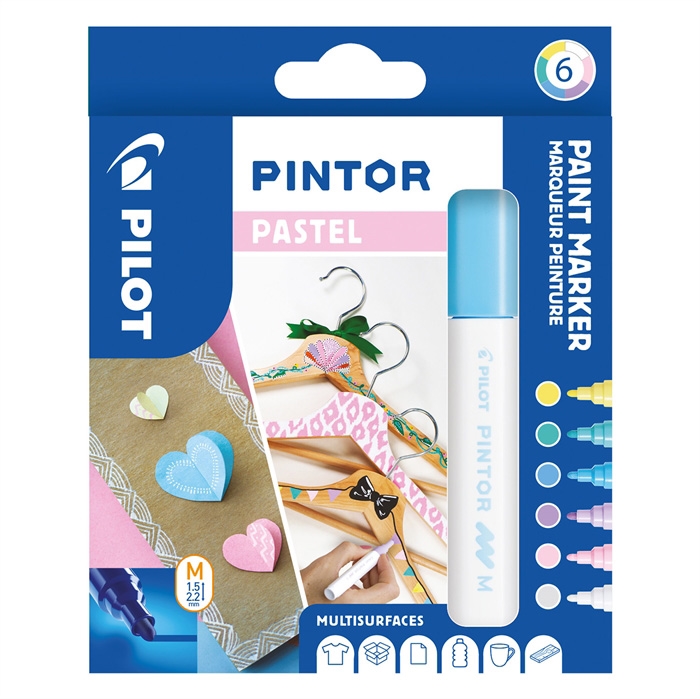 Pilot Marker Pintor Moyen Mélange de Pastel 1,4 assorti (6)