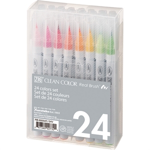 ZIG Clean Color Stylo ensemble de feutres, 24 pièces