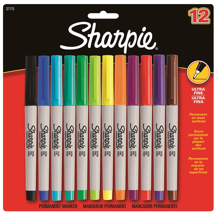 Sharpie Marqueur Ultra Fine 0,5mm assortiment (12)