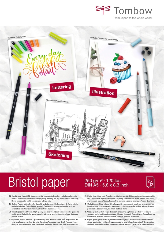 Tombow Skitseblok Bristol A5 250g 25ark