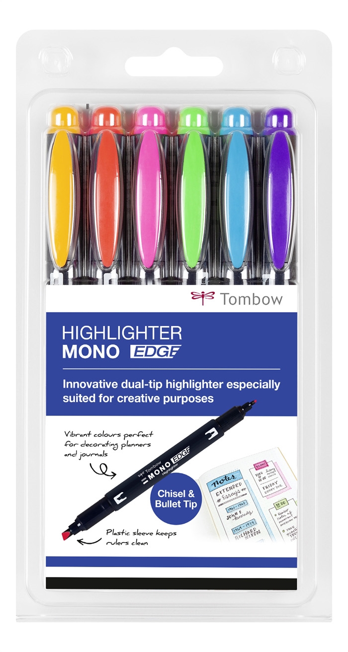 Tombow Set de stylos surligneurs MONO edge ass (6)