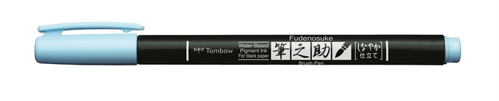 Tombow Marqueur Fudenosuke bleu pastel doux