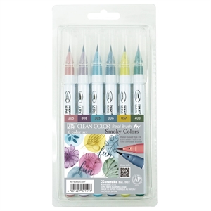 ZIG Clean Color Pinceau Set m. 6 pcs couleurs fumées